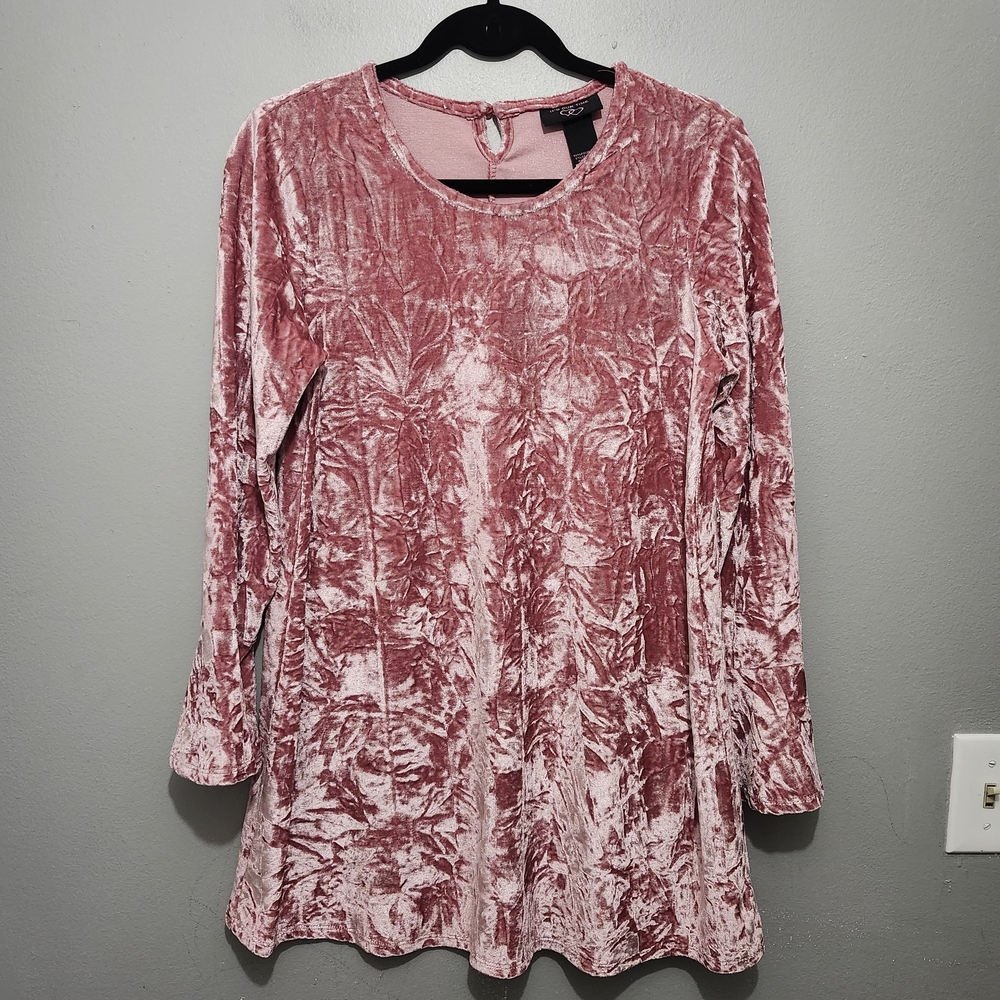 It's Our Time Pink Velvet Kids Casual Dress Size XL